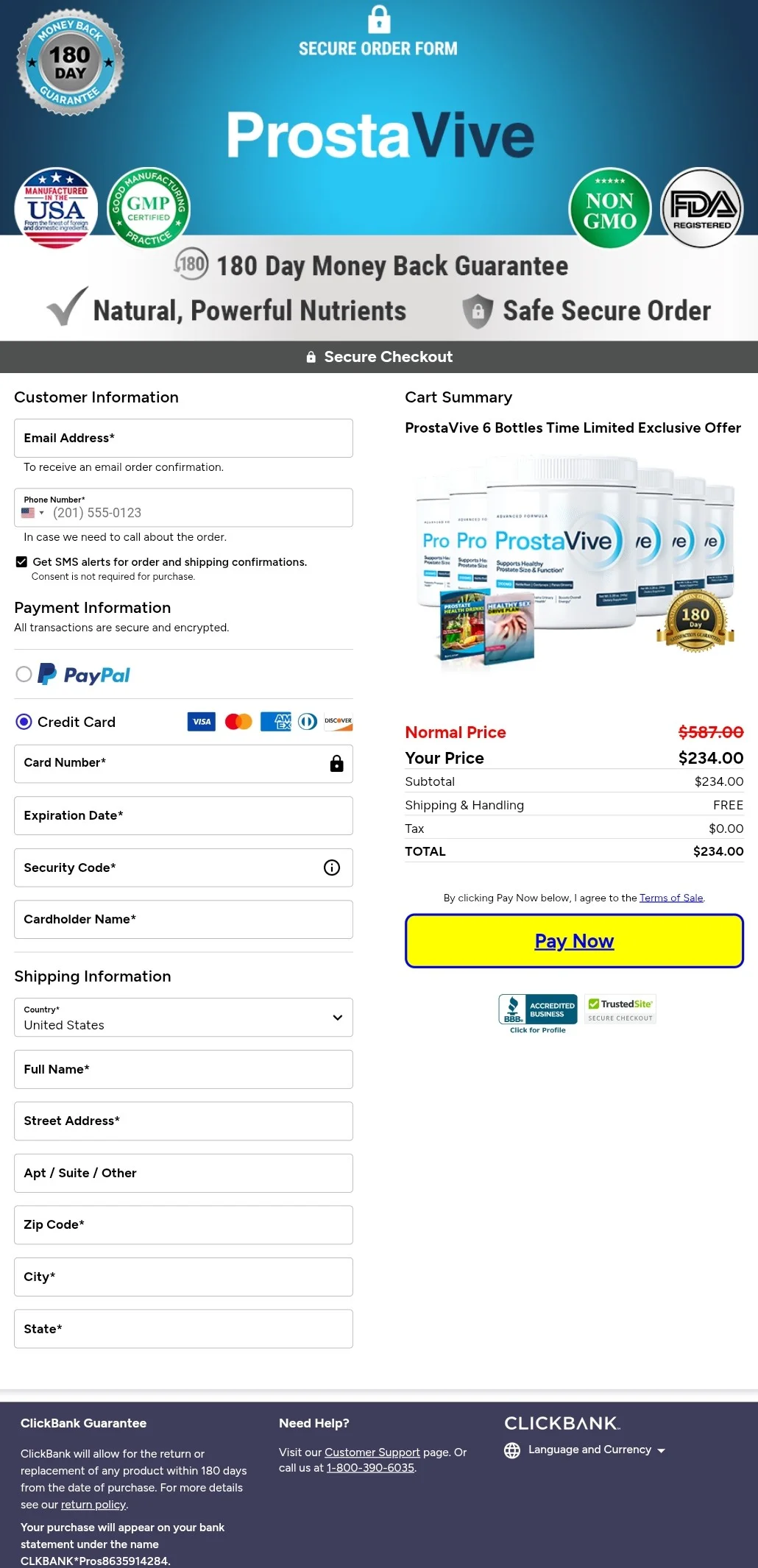 ProstaEase order form